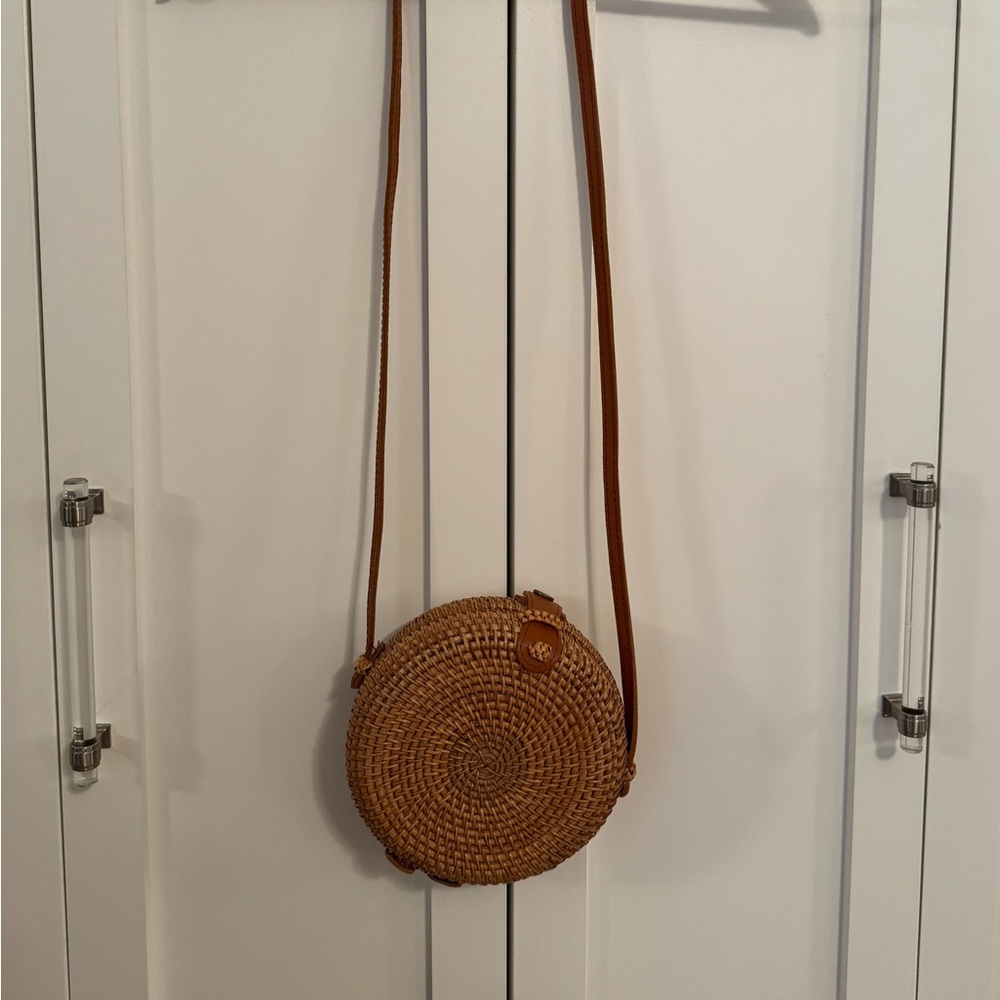 TJMaxx straw circle bag long strap